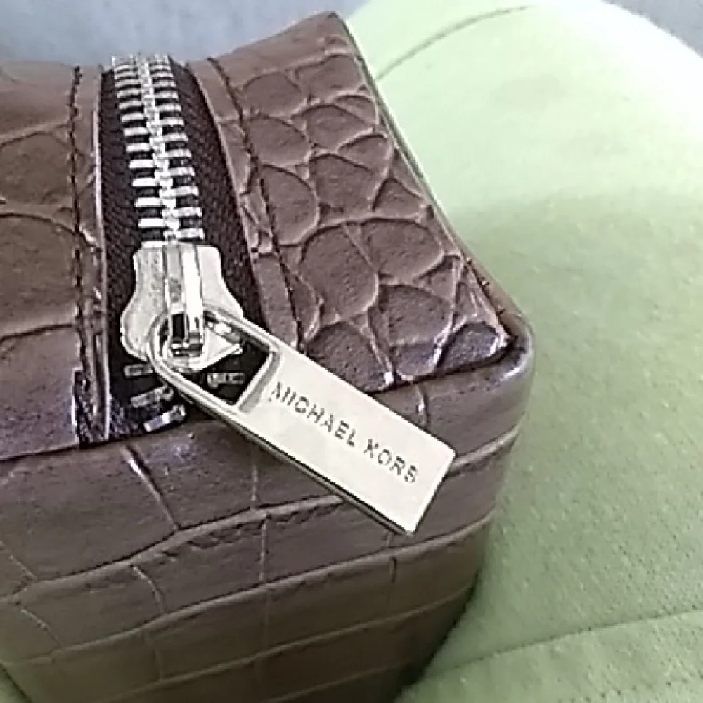 Michael Kors Brown Embossed Pouch